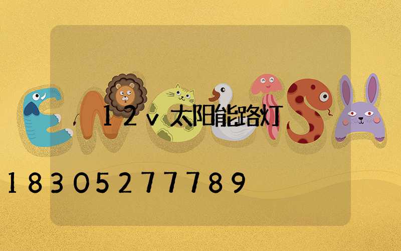12v太阳能路灯