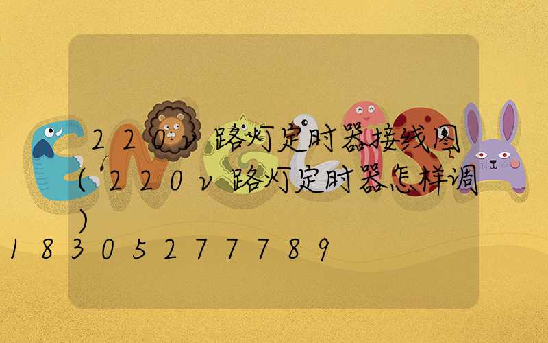220v路灯定时器接线图(220v路灯定时器怎样调)