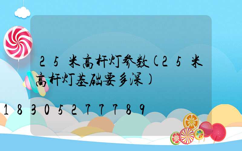 25米高杆灯参数(25米高杆灯基础要多深)