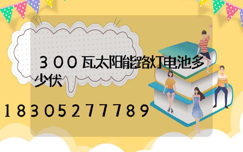 300瓦太阳能路灯电池多少伏