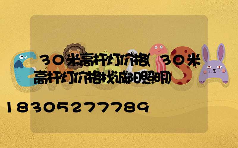 30米高杆灯价格(30米高杆灯价格找诚阳照明)