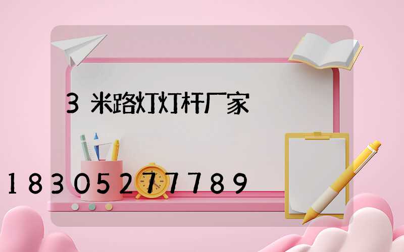 3米路灯灯杆厂家