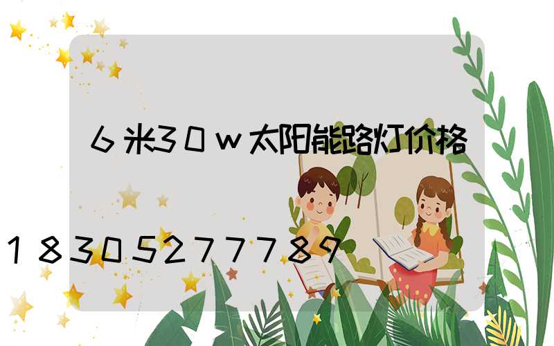 6米30w太阳能路灯价格