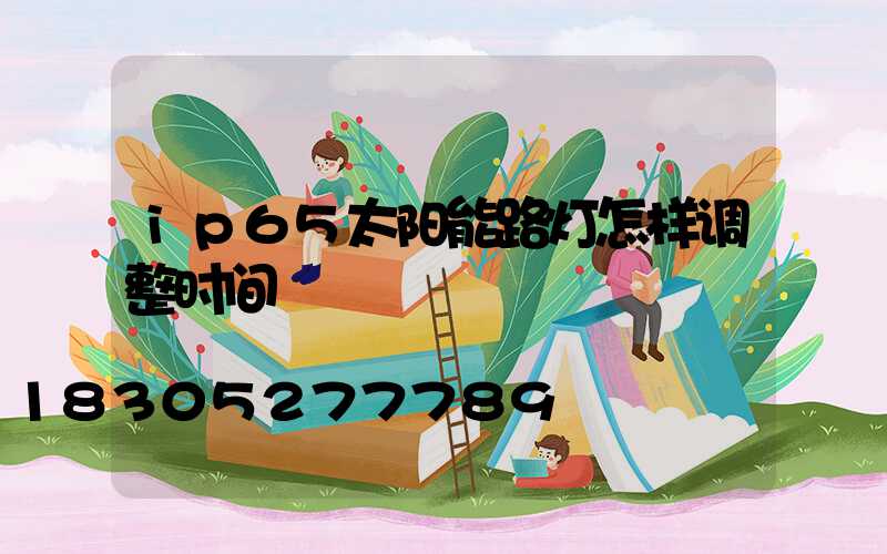 ip65太阳能路灯怎样调整时间