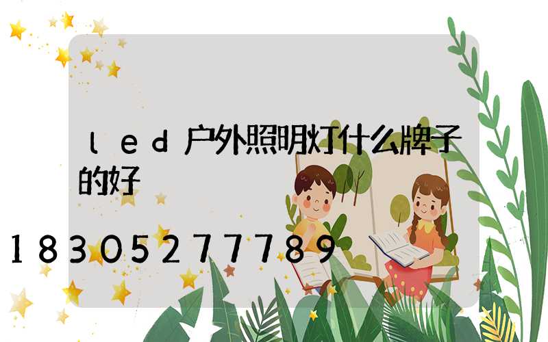 led户外照明灯什么牌子的好