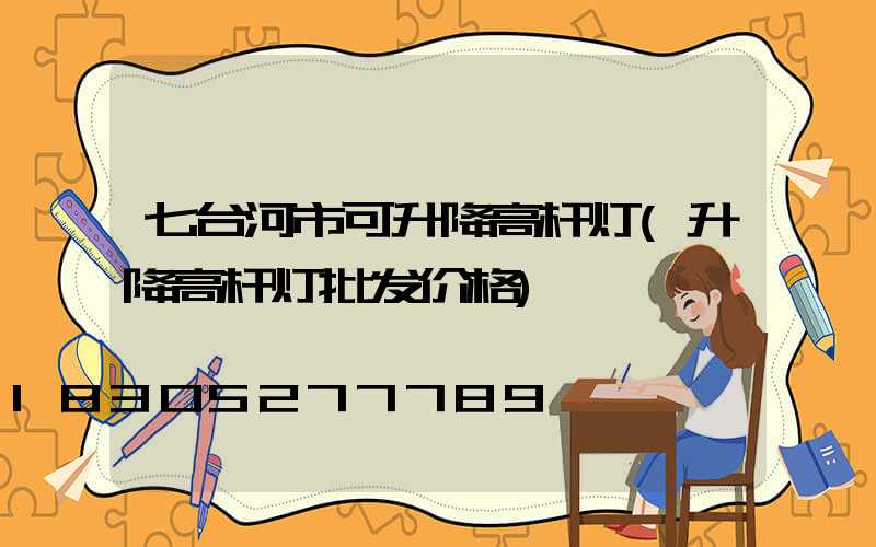 七台河市可升降高杆灯(升降高杆灯批发价格)
