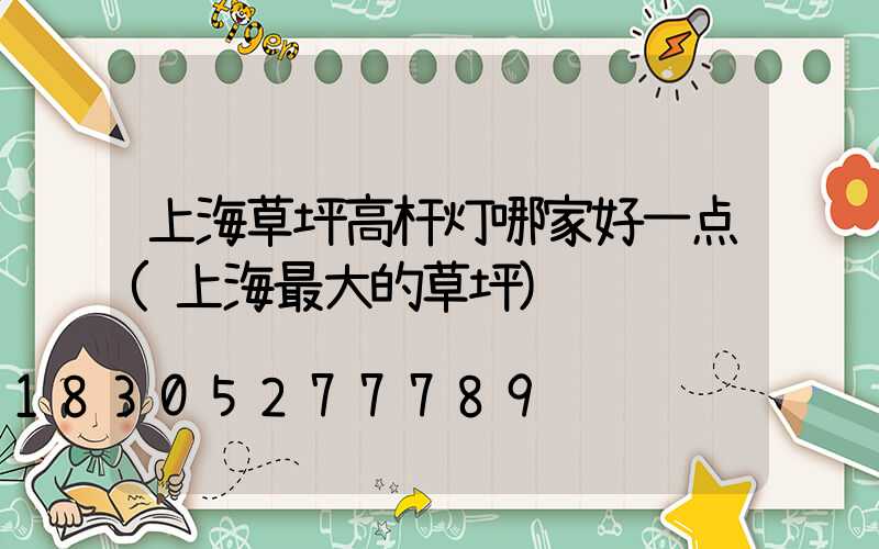 上海草坪高杆灯哪家好一点(上海最大的草坪)