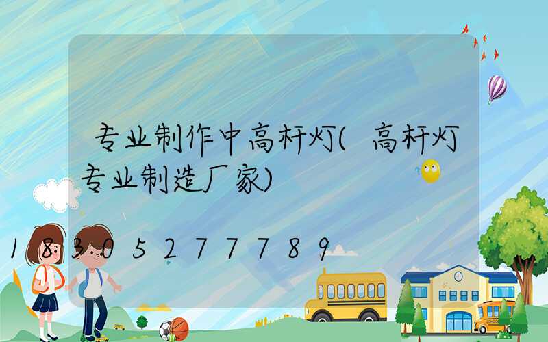 专业制作中高杆灯(高杆灯专业制造厂家)