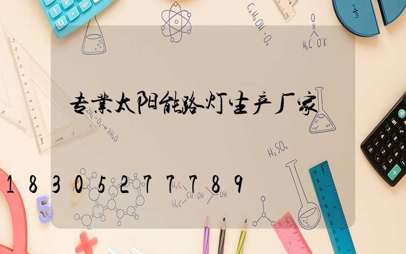专业太阳能路灯生产厂家