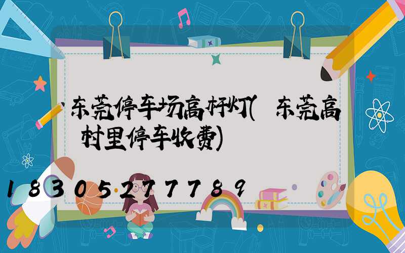 东莞停车场高杆灯(东莞高埗村里停车收费)