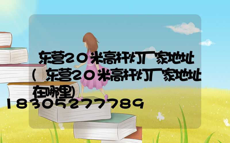 东营20米高杆灯厂家地址(东营20米高杆灯厂家地址在哪里)