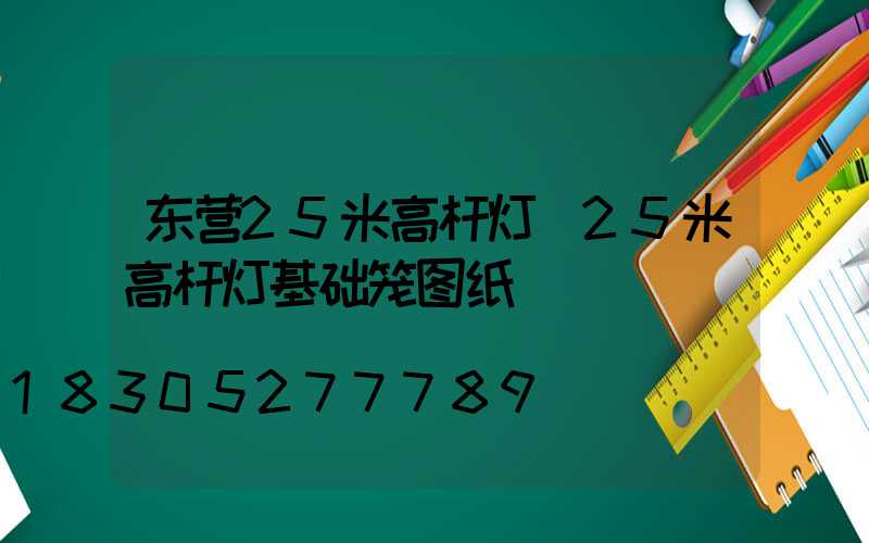 东营25米高杆灯(25米高杆灯基础笼图纸)