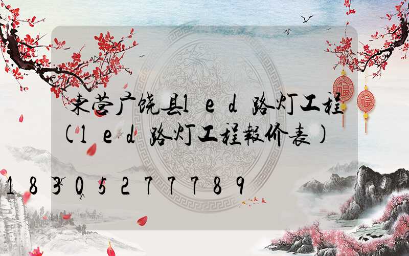 东营广饶县led路灯工程(led路灯工程报价表)