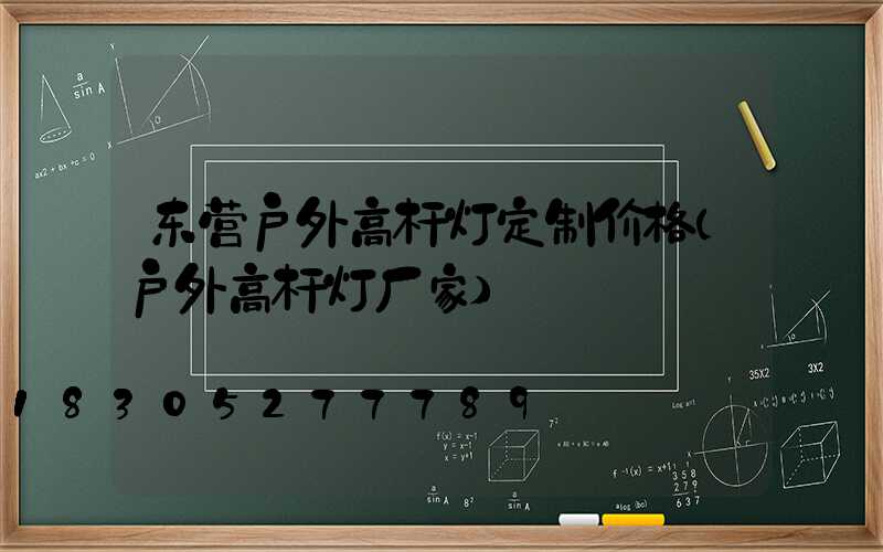 东营户外高杆灯定制价格(户外高杆灯厂家)