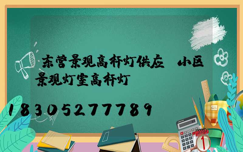 东营景观高杆灯供应(小区景观灯室高杆灯)