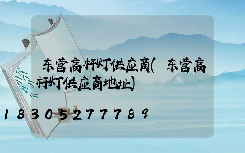 东营高杆灯供应商(东营高杆灯供应商地址)