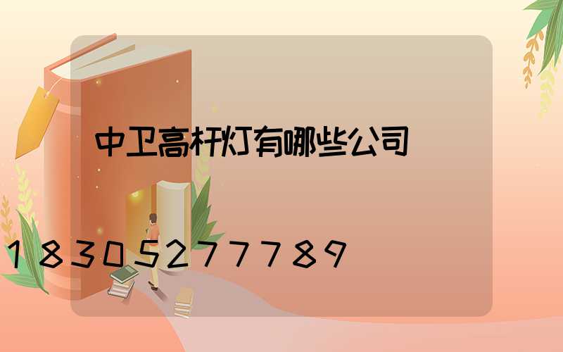 中卫高杆灯有哪些公司