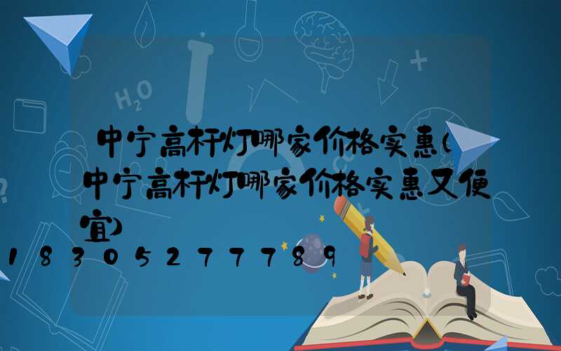 中宁高杆灯哪家价格实惠(中宁高杆灯哪家价格实惠又便宜)