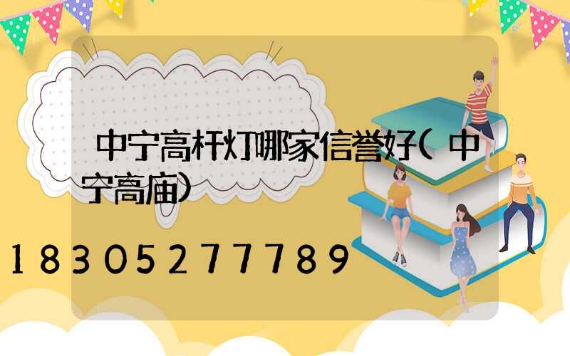 中宁高杆灯哪家信誉好(中宁高庙)