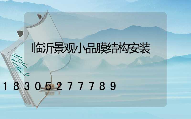 临沂景观小品膜结构安装