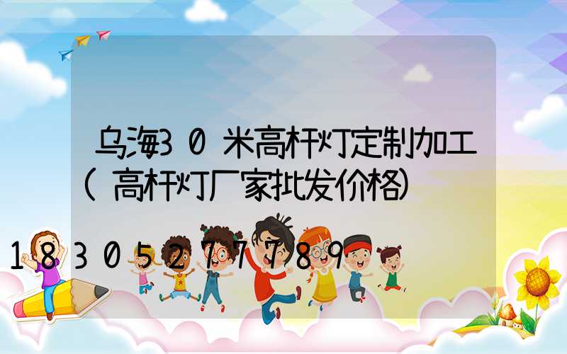 乌海30米高杆灯定制加工(高杆灯厂家批发价格)