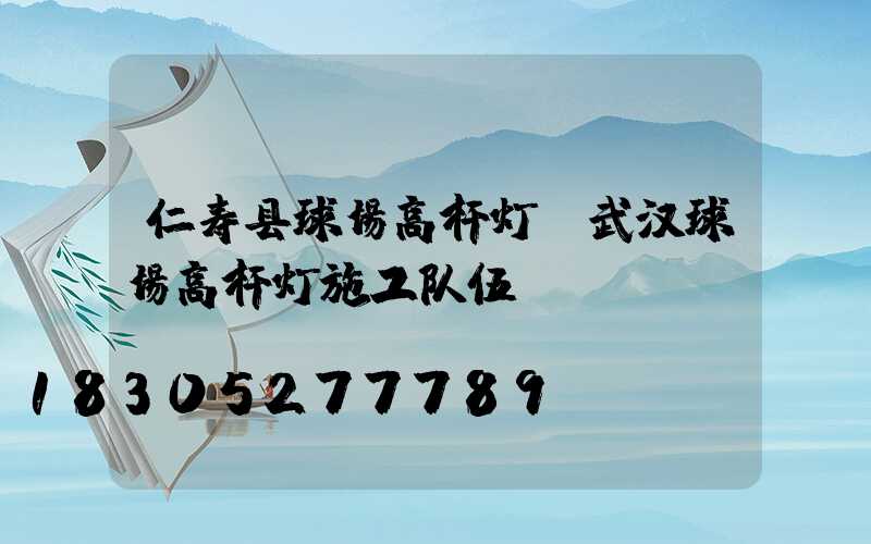 仁寿县球场高杆灯(武汉球场高杆灯施工队伍)