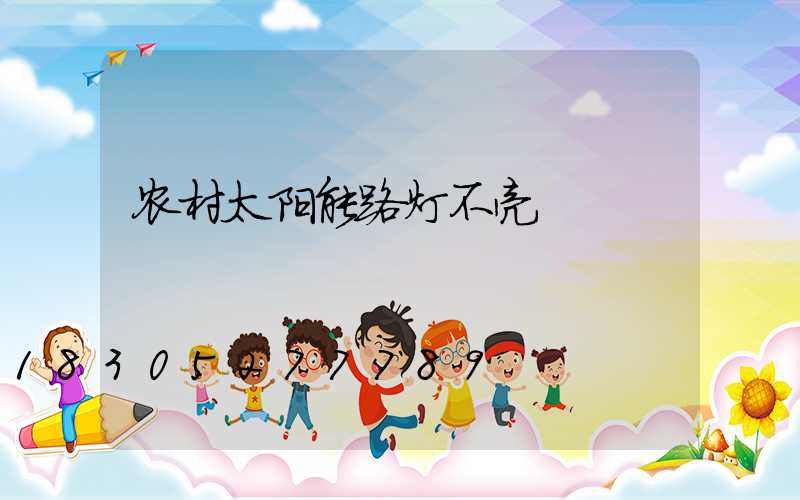 农村太阳能路灯不亮