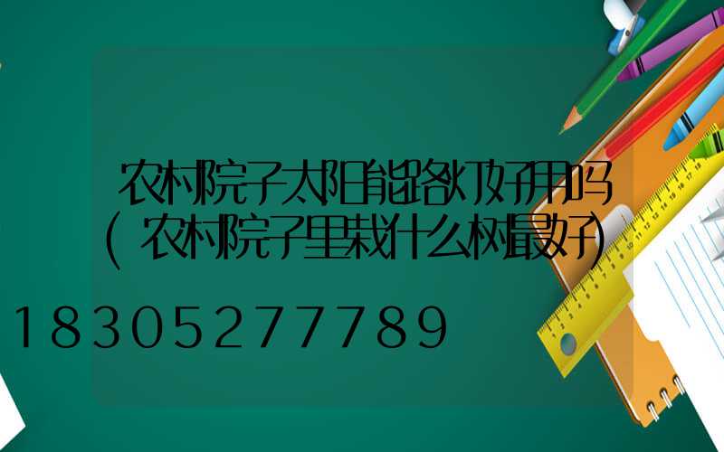 农村院子太阳能路灯好用吗(农村院子里栽什么树最好)