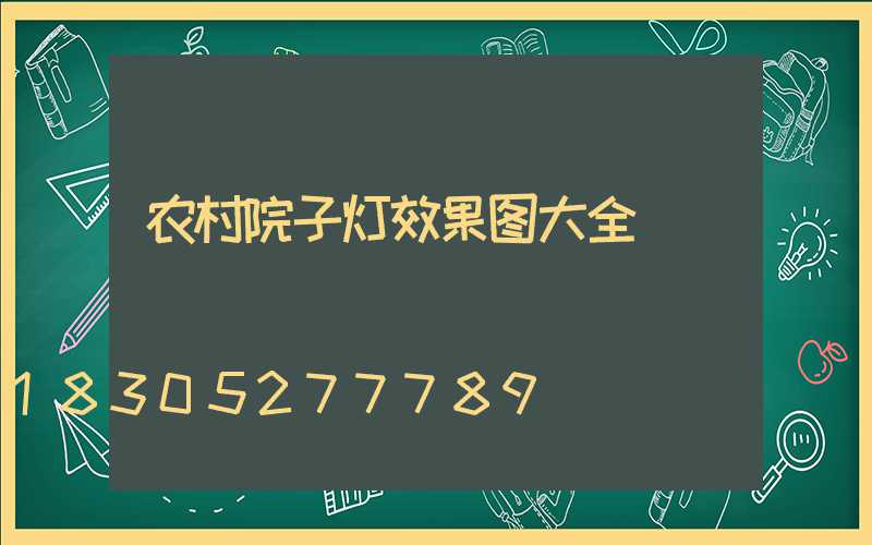农村院子灯效果图大全