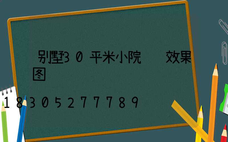 别墅30平米小院设计效果图