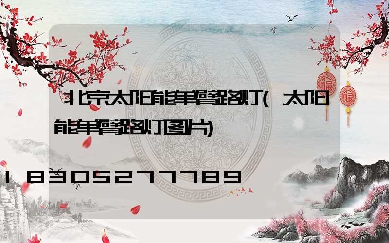 北京太阳能单臂路灯(太阳能单臂路灯图片)