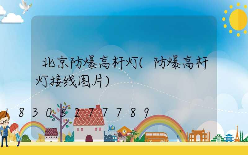 北京防爆高杆灯(防爆高杆灯接线图片)