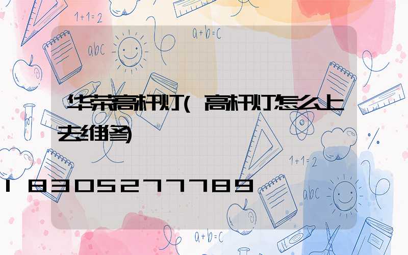 华荣高杆灯(高杆灯怎么上去维修)