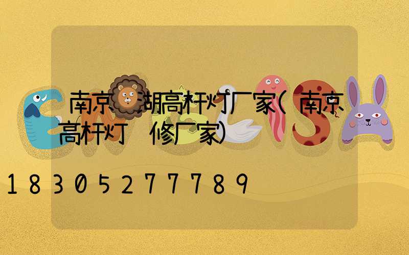 南京芜湖高杆灯厂家(南京高杆灯维修厂家)