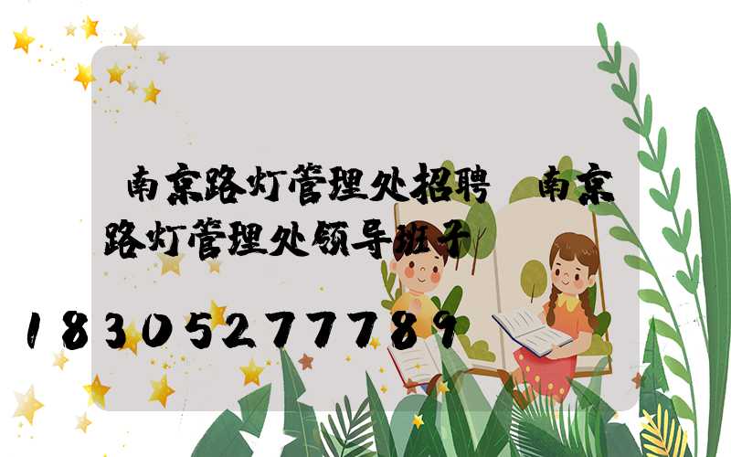 南京路灯管理处招聘(南京路灯管理处领导班子)