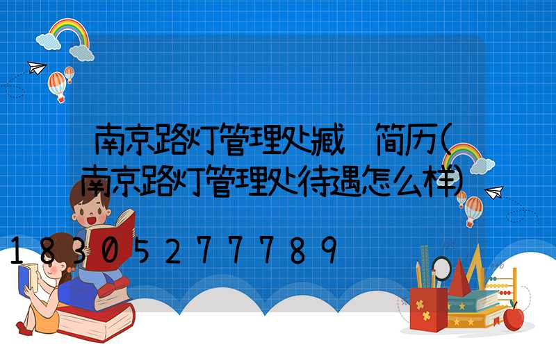 南京路灯管理处臧锋简历(南京路灯管理处待遇怎么样)