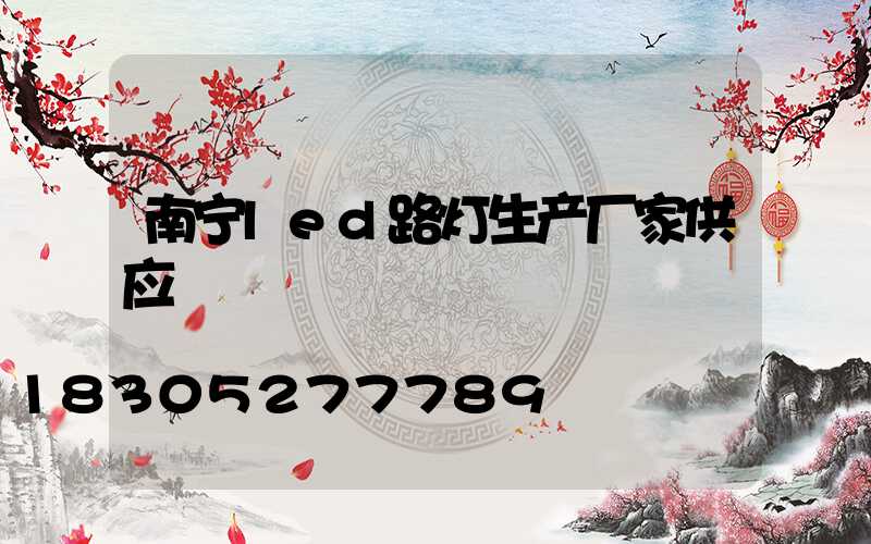 南宁led路灯生产厂家供应