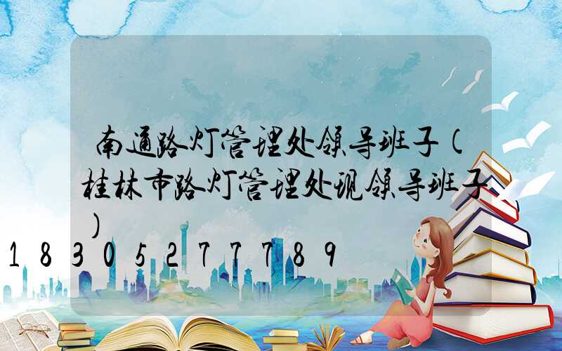 南通路灯管理处领导班子(桂林市路灯管理处现领导班子)