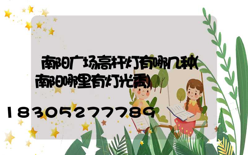 南阳广场高杆灯有哪几种(南阳哪里有灯光秀)