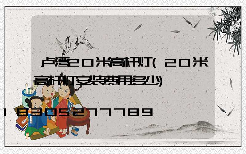 卢湾20米高杆灯(20米高杆灯安装费用多少)