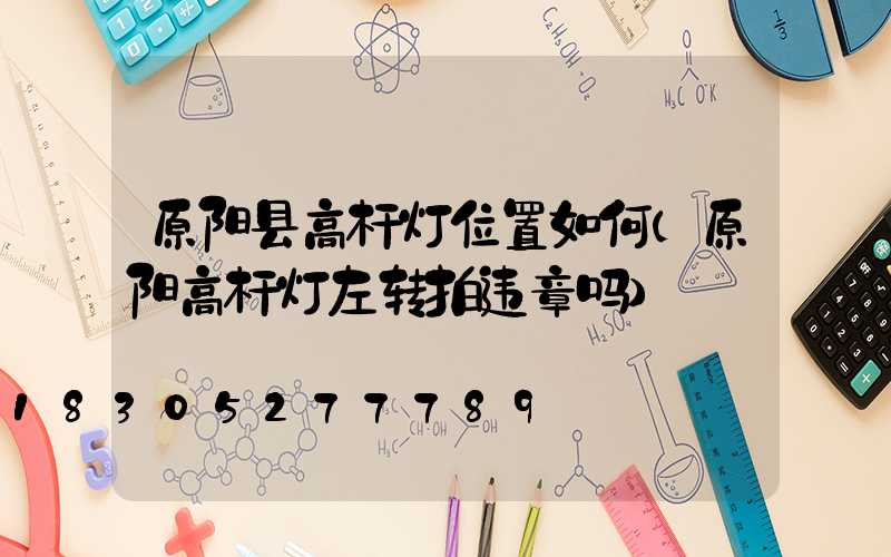 原阳县高杆灯位置如何(原阳高杆灯左转拍违章吗)