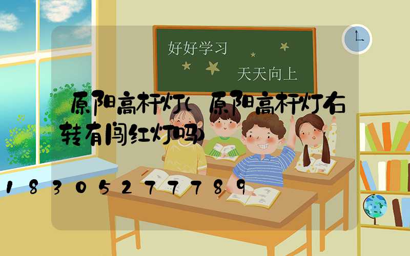 原阳高杆灯(原阳高杆灯右转有闯红灯吗)