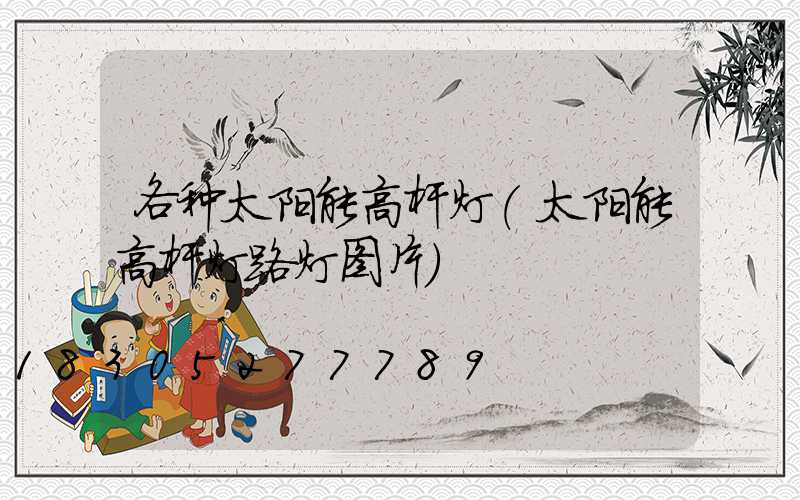 各种太阳能高杆灯(太阳能高杆灯路灯图片)