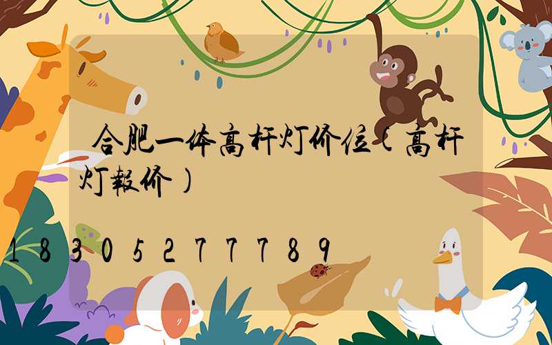 合肥一体高杆灯价位(高杆灯报价)