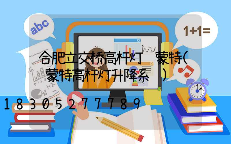 合肥立交桥高杆灯维蒙特(维蒙特高杆灯升降系统)