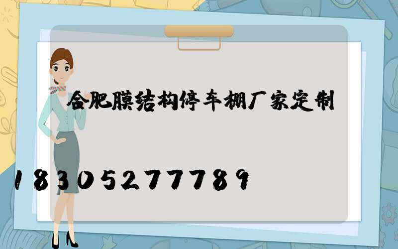 合肥膜结构停车棚厂家定制