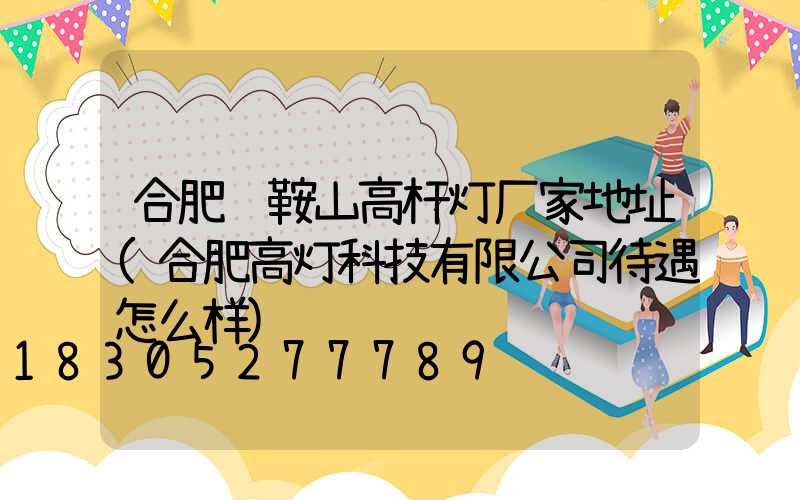 合肥马鞍山高杆灯厂家地址(合肥高灯科技有限公司待遇怎么样)