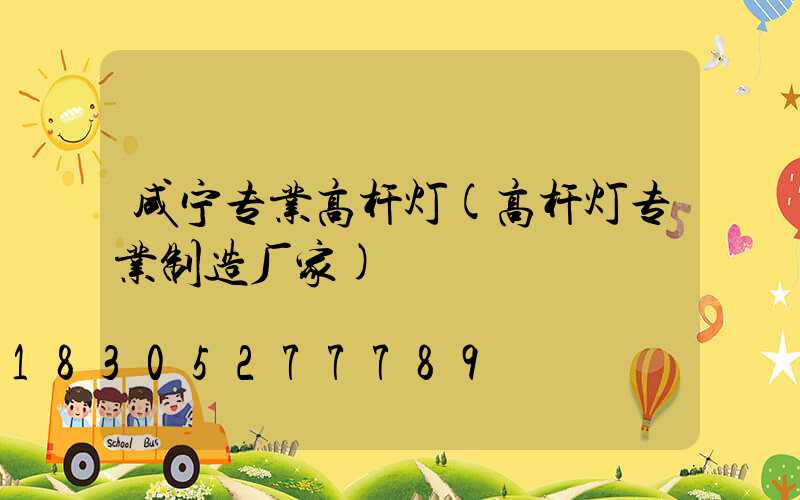 咸宁专业高杆灯(高杆灯专业制造厂家)