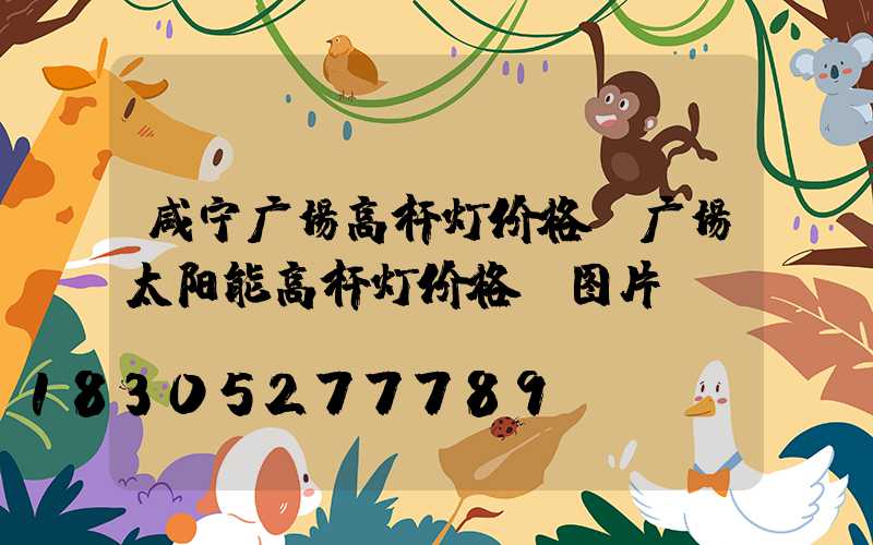 咸宁广场高杆灯价格(广场太阳能高杆灯价格及图片)