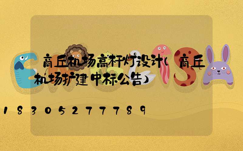 商丘机场高杆灯设计(商丘机场扩建中标公告)